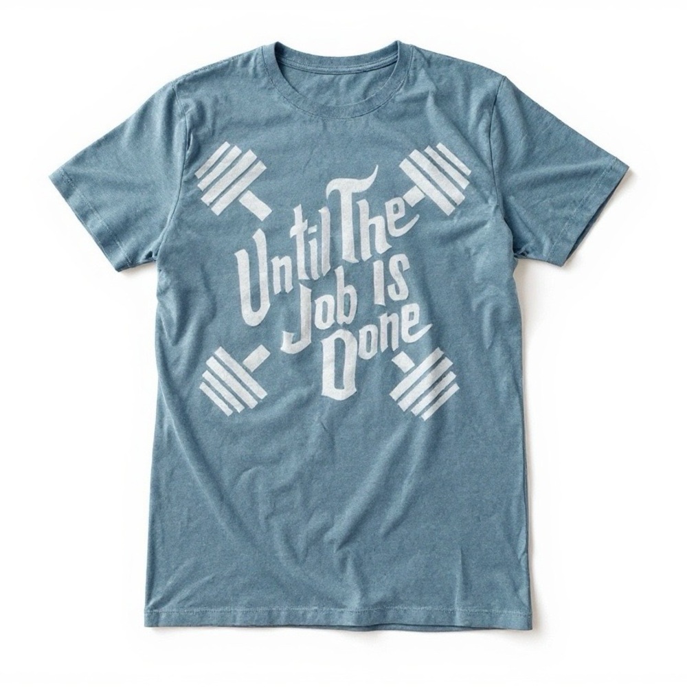 The Lift Box Blue Graphic Short SleeveTee Until the Job is Done